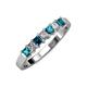 3 - Evia 3.00 mm Blue and White Diamond Wedding Band 