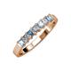 3 - Evia 3.00 mm Aquamarine and Diamond Wedding Band 