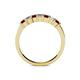 4 - Evia 3.00 mm Red Garnet and Diamond Wedding Band 