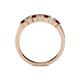 4 - Evia 3.00 mm Red Garnet and Diamond Wedding Band 