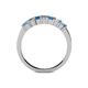 4 - Evia 3.00 mm Blue Topaz and Diamond Wedding Band 