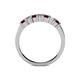 4 - Evia 3.00 mm Red Garnet and Diamond Wedding Band 