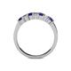 4 - Evia 3.00 mm Blue Sapphire and Diamond Wedding Band 