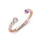4 - Makena Lab Grown Diamonds and Amethyst Open Wedding Band 