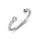 4 - Makena Lab Grown Diamonds and Amethyst Open Wedding Band 