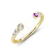 4 - Makena Lab Grown Diamonds and Amethyst Open Wedding Band 