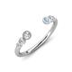 4 - Makena Lab Grown Diamonds and Aquamarine Open Wedding Band 
