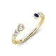 4 - Makena Lab Grown Diamonds and Blue Sapphire Open Wedding Band 