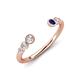 4 - Makena Lab Grown Diamonds and Blue Sapphire Open Wedding Band 
