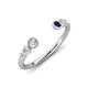 4 - Makena Lab Grown Diamonds and Blue Sapphire Open Wedding Band 