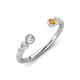 4 - Makena Lab Grown Diamonds and Citrine Open Wedding Band 