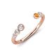 4 - Makena Lab Grown Diamonds and Citrine Open Wedding Band 