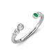 4 - Makena Lab Grown Diamonds and Emerald Open Wedding Band 