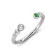 4 - Makena Lab Grown Diamonds and Green Garnet Open Wedding Band 