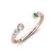 4 - Makena Lab Grown Diamonds and Green Garnet Open Wedding Band 