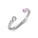 4 - Makena Lab Grown Diamonds and Pink Sapphire Open Wedding Band 