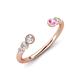 4 - Makena Lab Grown Diamonds and Pink Sapphire Open Wedding Band 