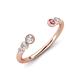 4 - Makena Lab Grown Diamonds and Pink Tourmaline Open Wedding Band 