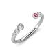 4 - Makena Lab Grown Diamonds and Pink Tourmaline Open Wedding Band 