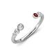 4 - Makena Lab Grown Diamonds and Red Garnet Open Wedding Band 