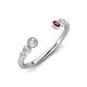 4 - Makena Lab Grown Diamonds and Rhodolite Garnet Open Wedding Band 