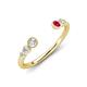 4 - Makena Lab Grown Diamonds and Ruby Open Wedding Band 