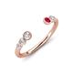4 - Makena Lab Grown Diamonds and Ruby Open Wedding Band 