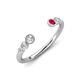 4 - Makena Lab Grown Diamonds and Ruby Open Wedding Band 