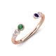 4 - Makena Created Alexandrite and Blue Sapphire Open Wedding Band 