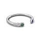 5 - Makena Created Alexandrite and Blue Sapphire Open Wedding Band 