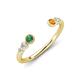 4 - Makena Created Alexandrite and Citrine Open Wedding Band 
