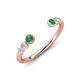 4 - Makena Created Alexandrite and Emerald Open Wedding Band 