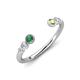 4 - Makena Created Alexandrite and Peridot Open Wedding Band 
