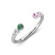 4 - Makena Created Alexandrite and Pink Sapphire Open Wedding Band 