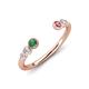 4 - Makena Created Alexandrite and Pink Tourmaline Open Wedding Band 