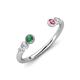 4 - Makena Created Alexandrite and Pink Tourmaline Open Wedding Band 