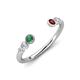 4 - Makena Created Alexandrite and Red Garnet Open Wedding Band 