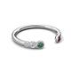 5 - Makena Created Alexandrite and Red Garnet Open Wedding Band 