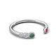5 - Makena Created Alexandrite and Ruby Open Wedding Band 