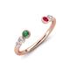 4 - Makena Created Alexandrite and Ruby Open Wedding Band 