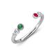 4 - Makena Created Alexandrite and Ruby Open Wedding Band 
