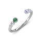 4 - Makena Created Alexandrite and Tanzanite Open Wedding Band 