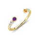 4 - Makena Amethyst and Citrine Open Wedding Band 