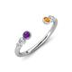 4 - Makena Amethyst and Citrine Open Wedding Band 