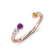 4 - Makena Amethyst and Citrine Open Wedding Band 