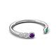 5 - Makena Amethyst and Emerald Open Wedding Band 