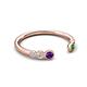 5 - Makena Amethyst and Green Garnet Open Wedding Band 
