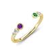 4 - Makena Amethyst and Green Garnet Open Wedding Band 