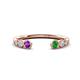 1 - Makena Amethyst and Green Garnet Open Wedding Band 