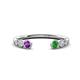 1 - Makena Amethyst and Green Garnet Open Wedding Band 